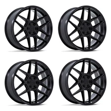 Set 4 22" Niche NC281 Rise Gloss Black 22x9.5 Wheels 5x115 15mm 1PC Rims