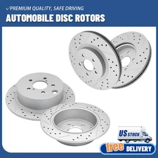 Front & Rear Drilled Brake Rotors Kit for Subaru Impreza 2018-2023 Crosstrek Gas