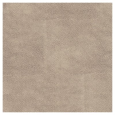 HomePop Round Storage Ottoman Faux Leather Living Room Bedroom Taupe