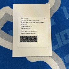 2025 Panini Prospect Edition CHASE MEIDROTH Holo Ticket /125 Auto Redemption