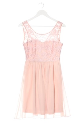 VILA CLOTHES Chiffonkleid Damen Kleid Gr. DE 38 pink Casual-Look
