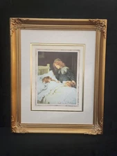 Vintage Lithograph "Wake Up! It's Christmas Morning!" by British painter Arthur