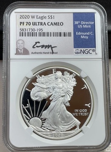 2020-W Proof $1 American Silver Eagle - NGC PF 70 UC - Moy Signed