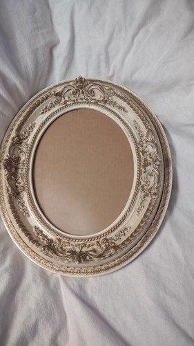 Vintage white And Gold Frame. 14.5" X 12.5"