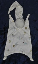 🍀Doudou Plat Lutin CADET ROUSSELLE Poupée Blanc Motif Nounours Etat NEUF