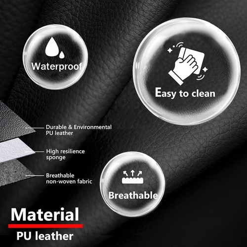 For FORD Car Seat Covers Protector PU Leather Front Rear Cushion Full Set Pad - Picture 12 of 22