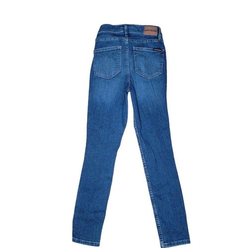 CALVIN KLEIN Skinny Leg Dark Wash Blue Denim Jeans Girl's Size 24 Waist - Picture 3 of 4