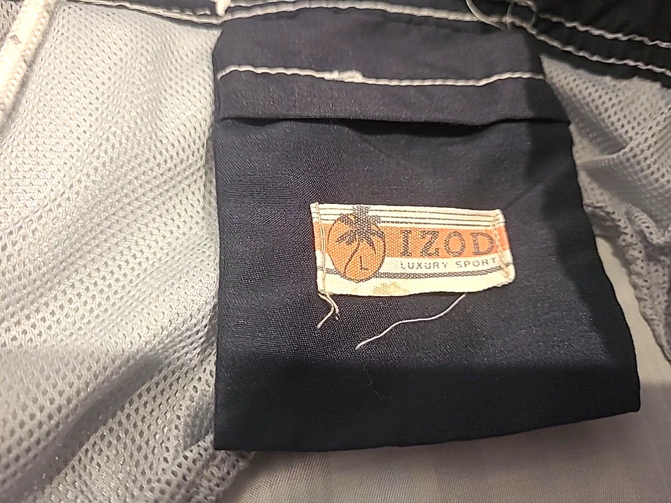 Traje de baño IZOD para hombre grande azul blanco verde a cuadros 6" entrepierna Foto 3 de 3
