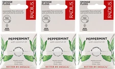 RADIUS Peppermint Dental Floss 55 Yards Vegan and Non-Toxic Oral Care Boost & -