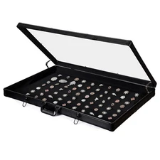 Locking Aluminum Display Case Showcase 36.6"x24" Trade Show f Card Coin Jewelry