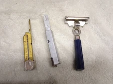 VINTAGE EVERSHARP SCHICK & JIM-SLICK SHAVING RAZORS W/ CARL MONKHOUSE SCISSORS