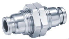 SMC Pneumatic Bulkhead Threaded-to-Tube Adapter, Push In 10 mm - KQB2E10-03