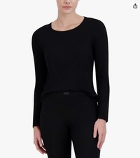 Steve Madden Women's Ribbed Long-Sleeve Sleep Tee - Black