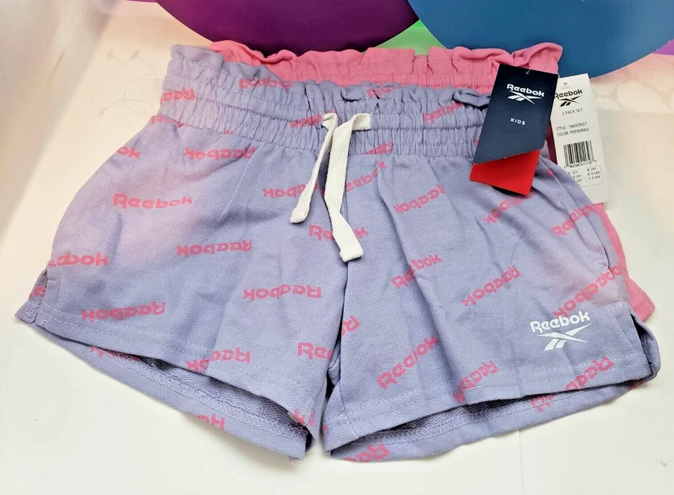 Reebok Pantalones Cortos para Niñas Color Periwinkle Talla XL (14/16) Pack de 2 Foto 2 de 2