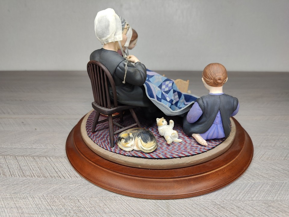 Vintage Amish Heritage Collection Figurine Three Generations Of