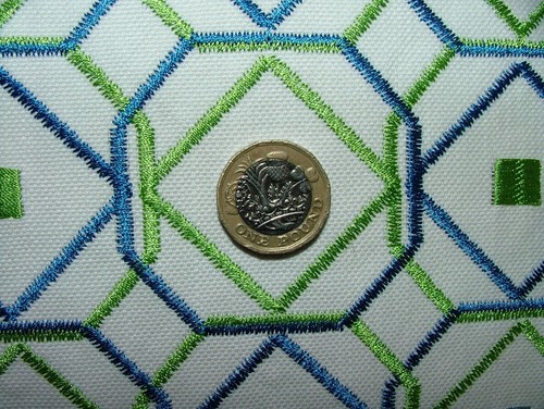 15 Metres Karuba Indigo Embroidered Fabric Upholstery Curtain RRP £675.00 - Picture 12 of 16