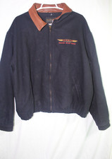 Zephyr aviation corporate Vintage Golden Bear Wool Jacket Leather Collar USA