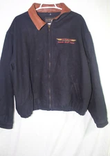 Zephyr aviation corporate  Vintage Golden Bear Wool Jacket Leather Collar  USA