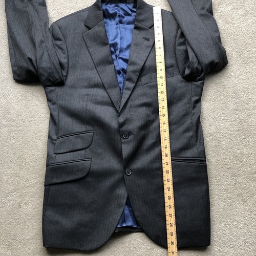 Hackett London Loro Piana Men’s Wool Herringbone Blazer Jacket Grey Size 40/42 - Picture 18 of 19