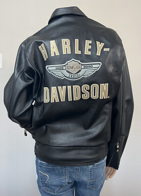100th Anniversary Women's Black Leather Jacket Harley Davidson 100