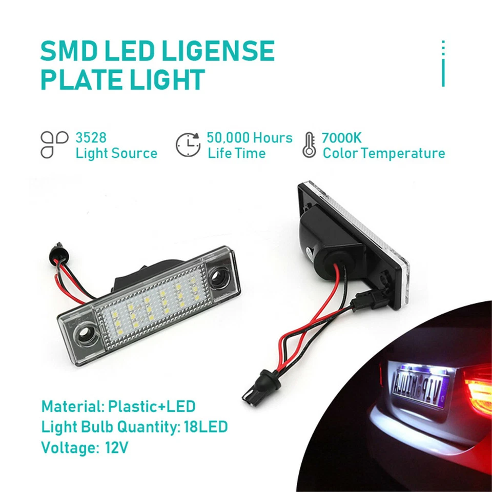 Lámpara de matrícula LED para Chevrolet Cruze 2010-215 2 piezas sin errores Foto 3 de 4