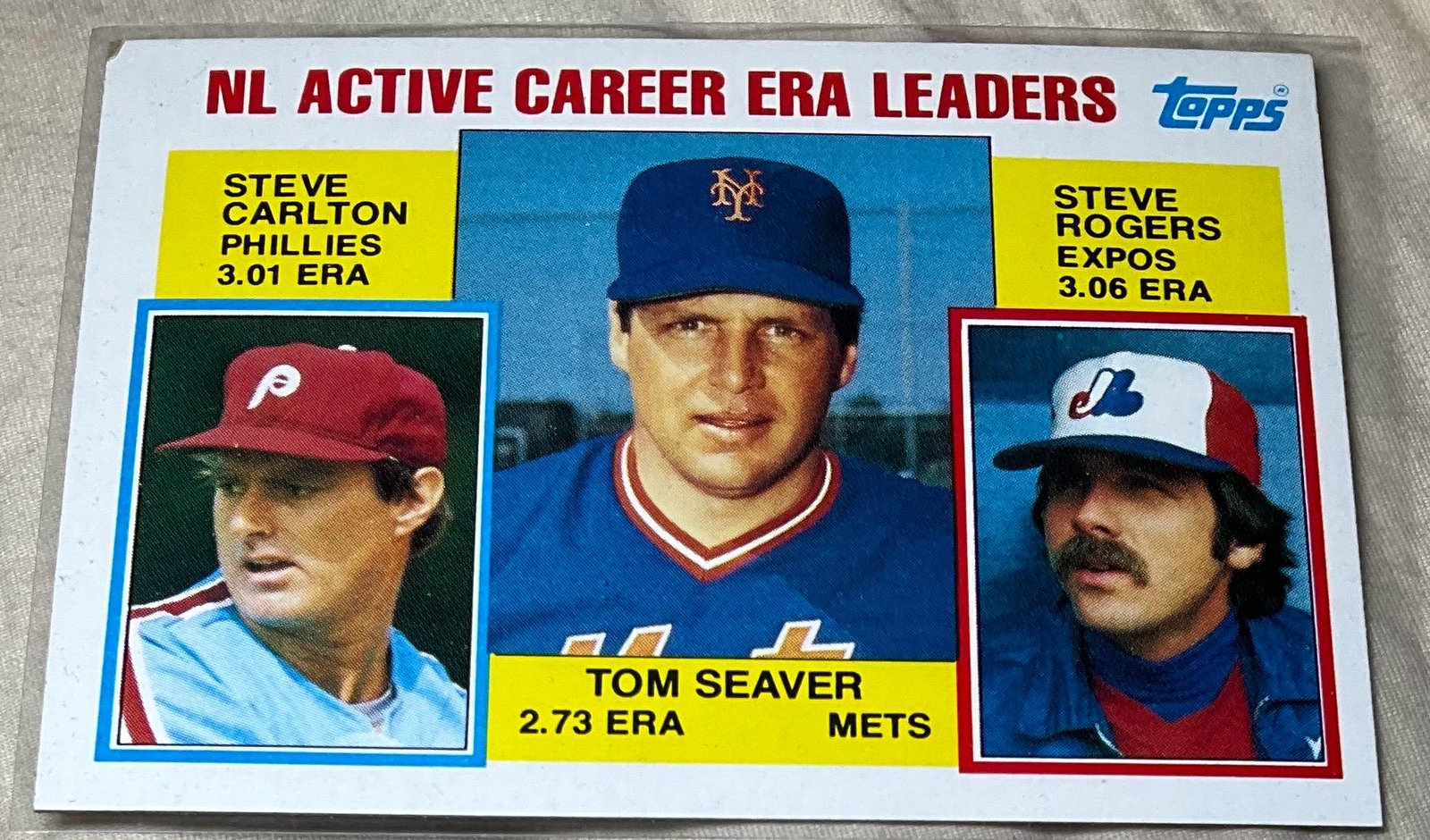 1984 Topps 708 NL Active Career ERA Leaders (Seaver/Carlton/Rogers) eBay