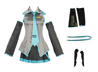 Hatsune Miku Cosplay Halloween Party Costume Set 1st Version Size Kid - US 3XL