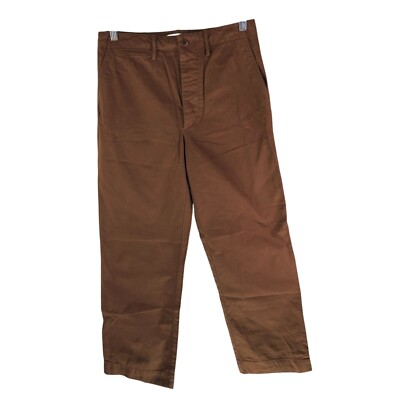 Re/Done Womens 90s Trouser Pants Button Fly Twill Washed Sienna Brown 26