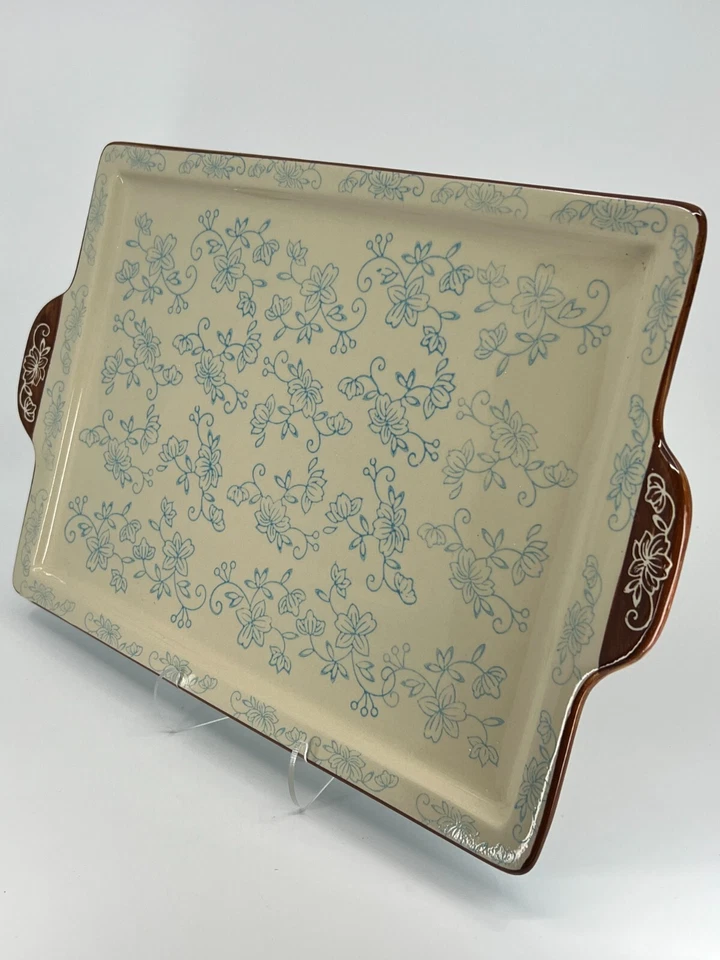 Temptations от Tara синий цветочный кружевной прямоугольный сервировочный поднос блюдо 15,5 «L - Изображение 2 из 4