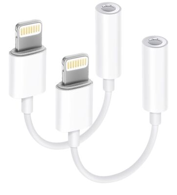 Apple Mfi Certified 2 Pack Lightning To 3.5 Mm Headphone Jack Adapter For Iphone