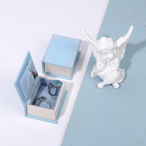 Flip Book Shape Ring Box Jewelry Box Necklace Earring Storage Display Gift Box - Picture 10 of 19