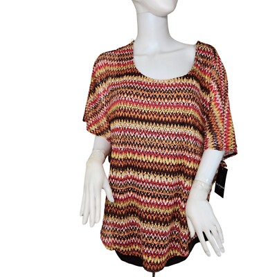 I.N. Studio Scoop Neck Poncho Top Blouse  Pullover Women s Plus Size 2X NWT 06