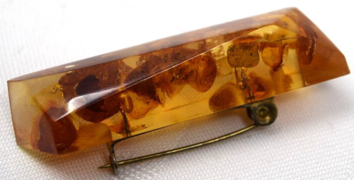 Vintage MET Brand Amber Brooch