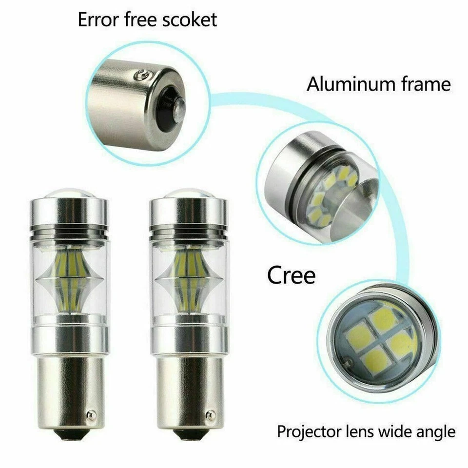 2× 1156 BA15S P 21W LED Blinker Bremslicht Rückfahrlicht 6000K Weiß Xenon Canbus - Bild 4 von 4