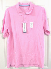 SADDLEBRED MENS COMFORT FLEX TAILORED FIT SHORT SLEEVE POLO SHIRT PINK SIZE L