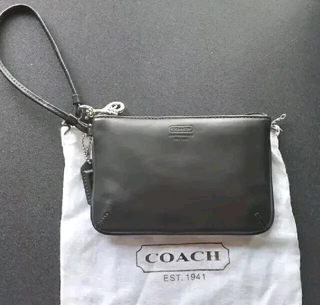 COACH Borsa a mano Polso In Pelle Nera ORIGINALE Nuovissima Vintage