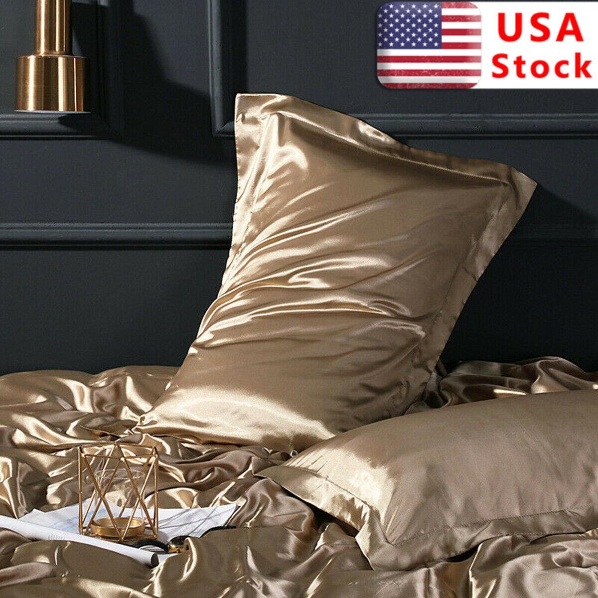 Mulberry Silk PillowCase Momme Anti-Wrinkle Bed Extra Soft Skin-friendly US-image