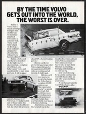 1974 VOLVO Vintage Original Print AD | Crash test photo English Canada worst car