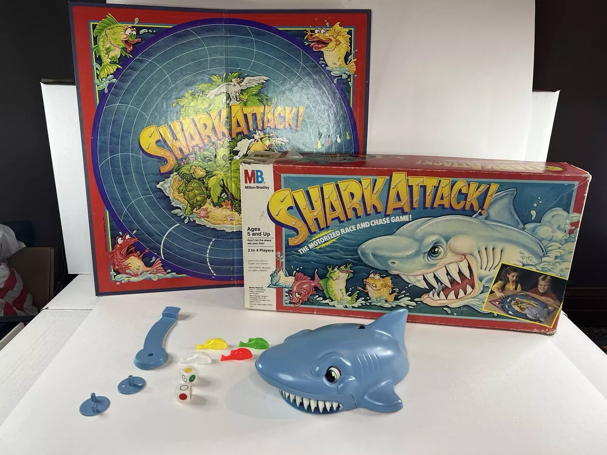 Vintage 80s Board Game Shark Attack Milton Bradley Baby Shark 