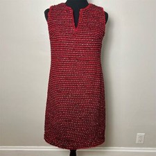 Ann Taylor Women's Shimmer Tweed Shift Dress M Multicolor Knee Length