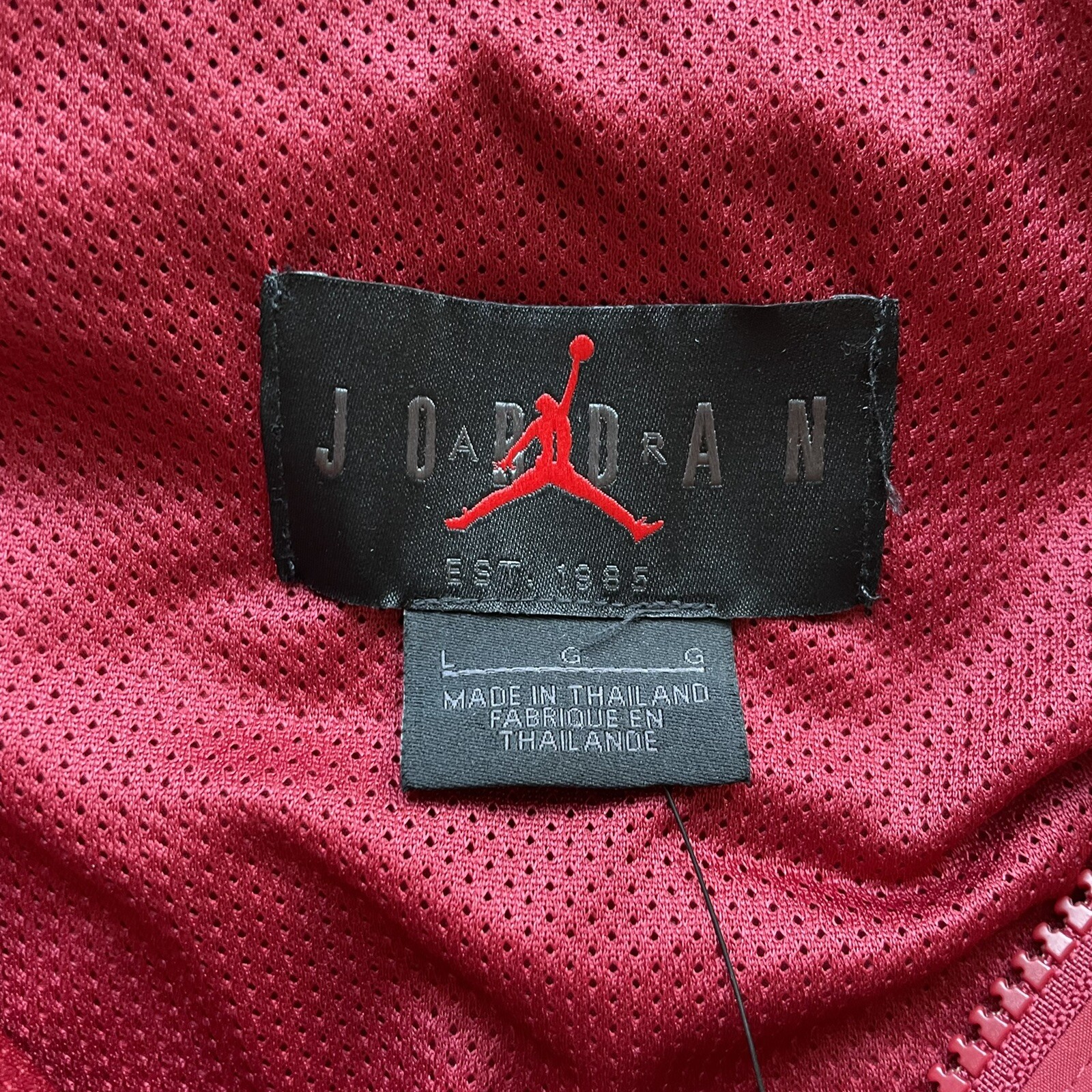 SACAI X NIKE [L] NIKE AIR JORDAN OU OKLAHOMA SOONERS 1 4 giacca a vento zip pista cremisi