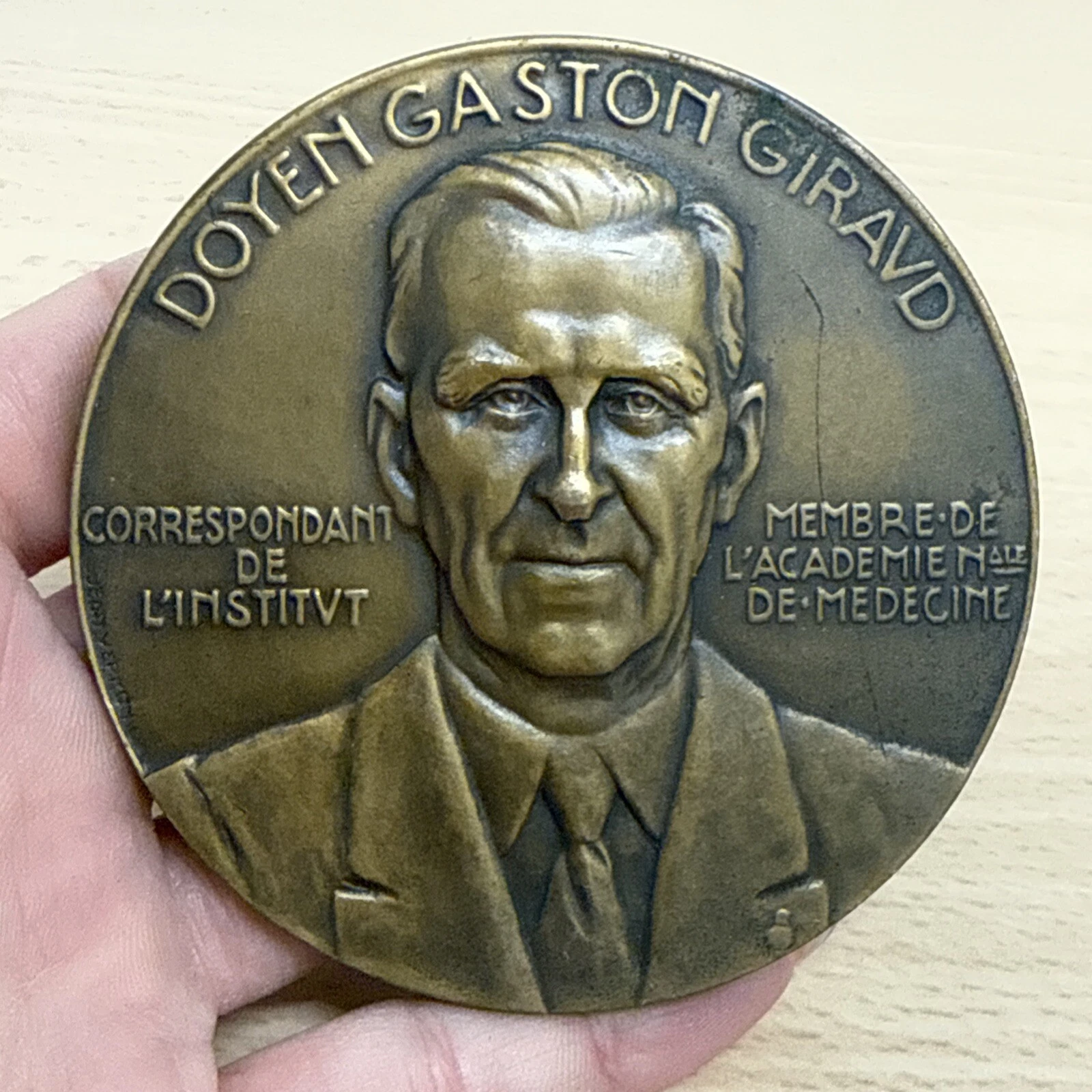 Médaille Doyen Gaston Giraud correspondant de l’institut En Bronze