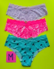 Victoria's Secret PINK Seamless Lace Trim Size M Cheeky Panty Bundle - Lot of 3