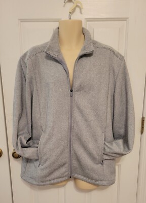 Men's PGA Tour Golf Gray Knit Zip Jacket Size L