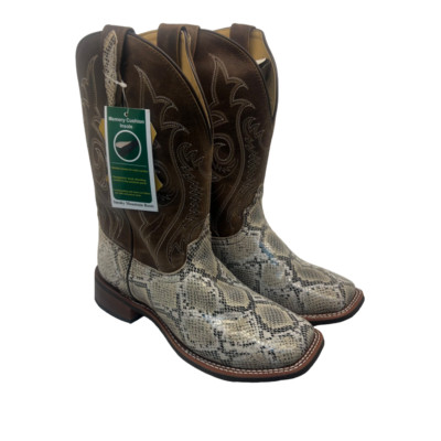Smoky Mountain Men's Diamondback Cowboy Western Boot 4114 Brown/White Size 8.5EE