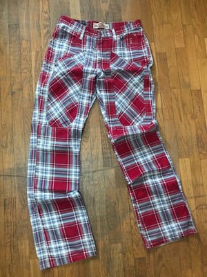 PANTALONI JEANS JECKERSON UOMO REGULAR FIT QUADRETTI ROSSI 44 | eBay