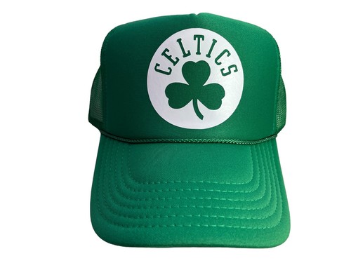 NUEVO BOSTON CELTICS LOGOTIPO KELLY GREEN SOMBRERO 5 PANELES CORONA ALTA CAMIONERO SNAPBACK - Imagen 2 de 4