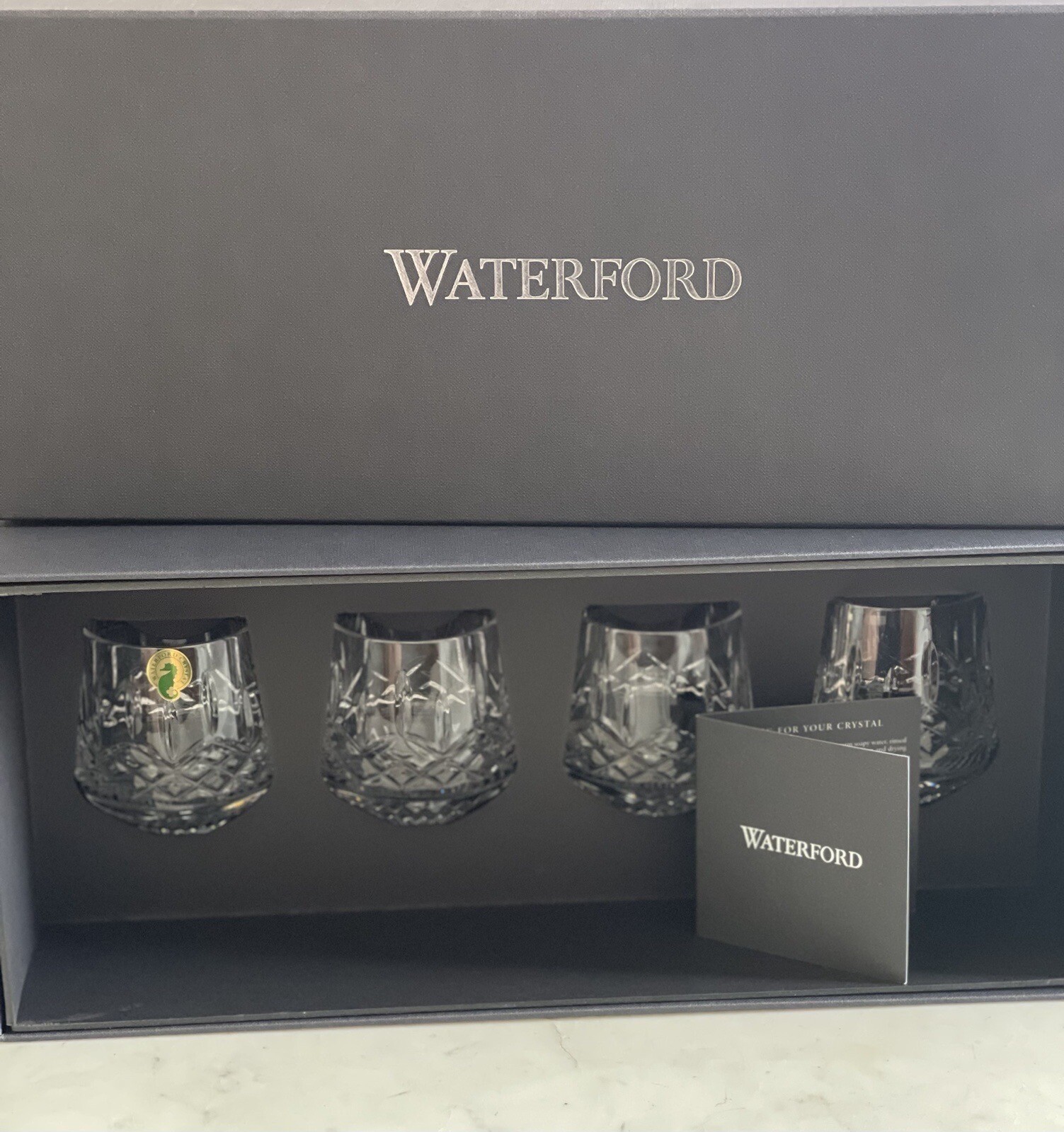 Waterford Lismore Old Fashioned Glasses 9oz Set of 4 Glasses, With