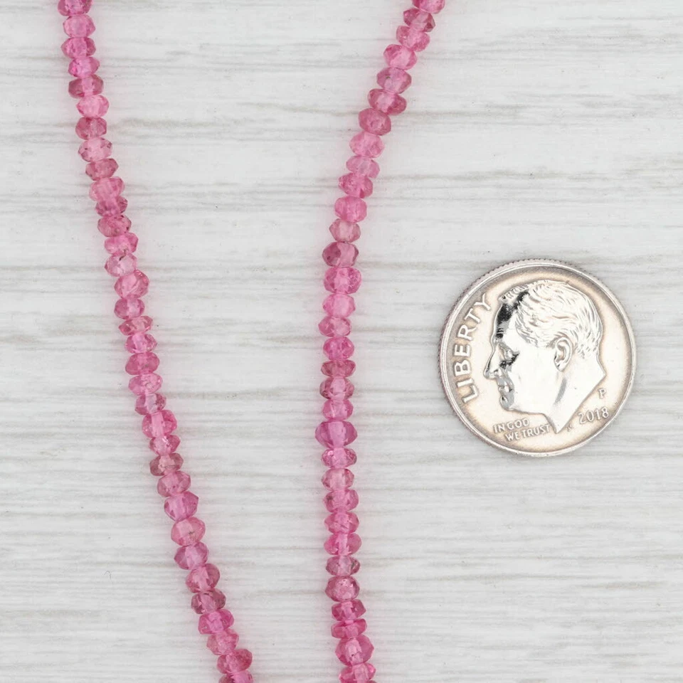 Collar Lariat de cuentas de turmalina rosa oro 18k 16,5" diseñador Nordstrom Foto 4 de 4