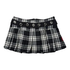 Tripp NYC Skull Detail Chains, Plaid Mini Skirt  Women  s Medium